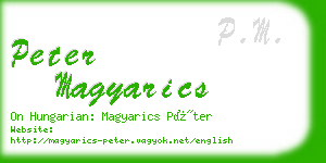 peter magyarics business card